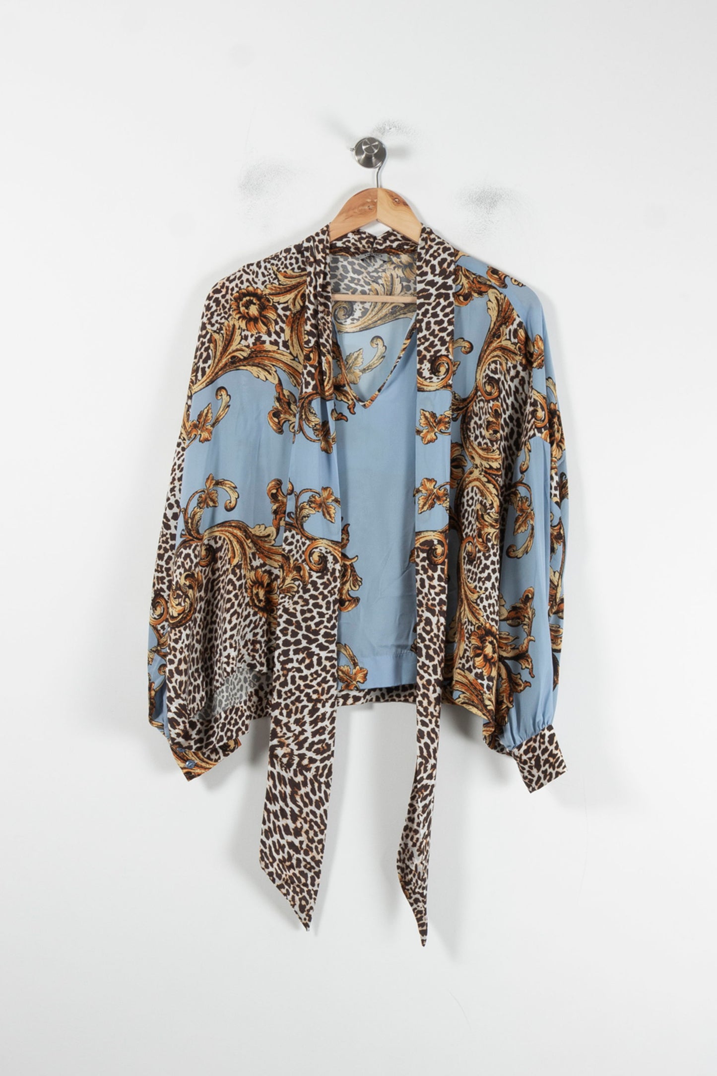 Blouse Bleue et Léopard - Taille XL/42