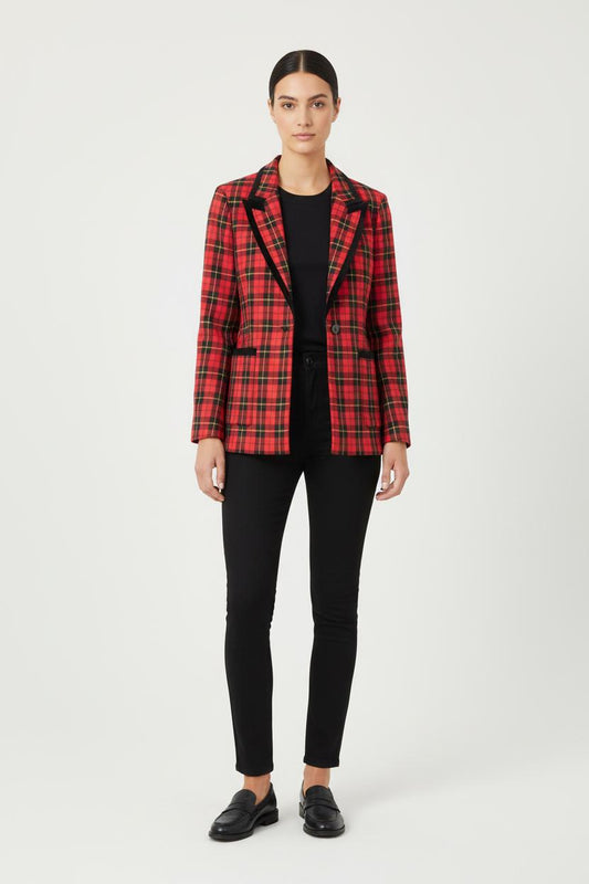 Veste Tailleur Rouge et Noire - Taille S/36
