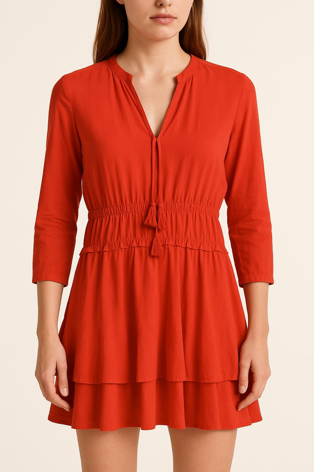 Robe Volantée Rouge - Taille S/36