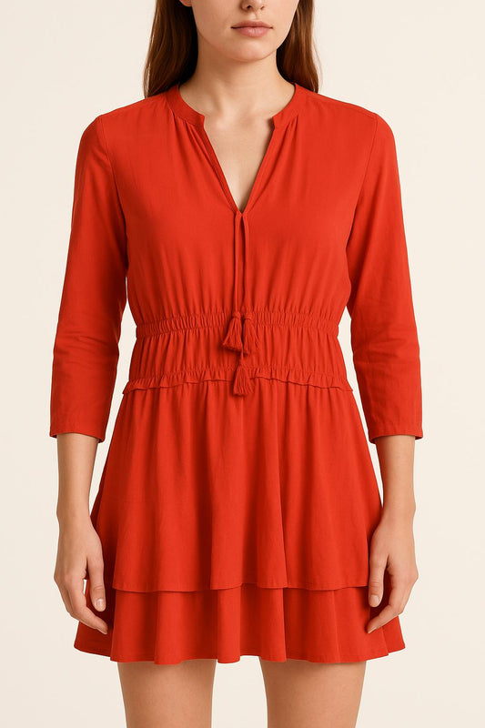 Robe Volantée Rouge - Taille S/36