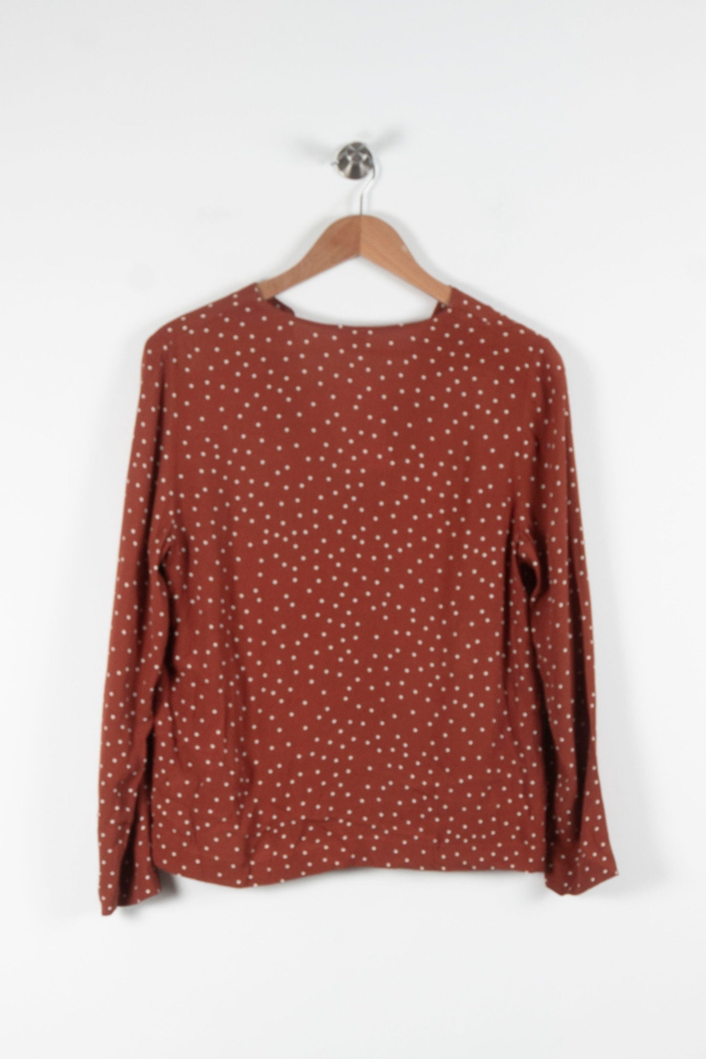 Blouse Marron à Pois Blancs - Taille TU