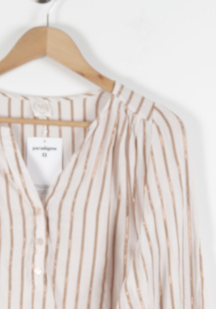 Blouse Blanche et Beige - Taille S/36