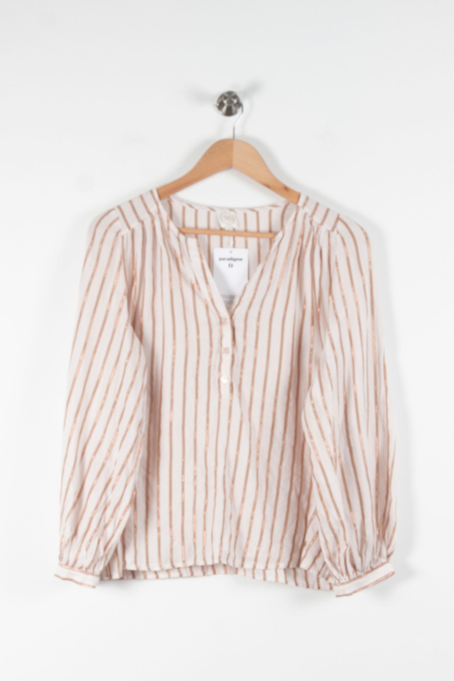 Blouse Blanche et Beige - Taille S/36