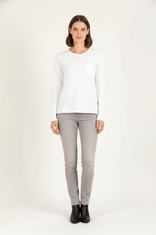 Tee-shirt Manches Longues Blanc - Taille XS/34