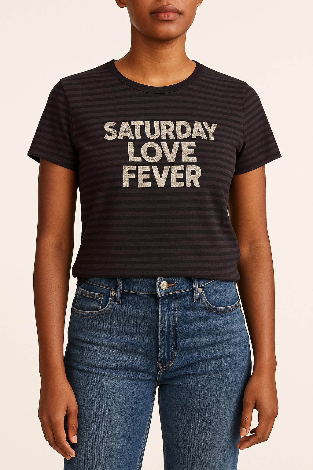 Tee-shirt Rayé Vert et Noir - Taille S/36