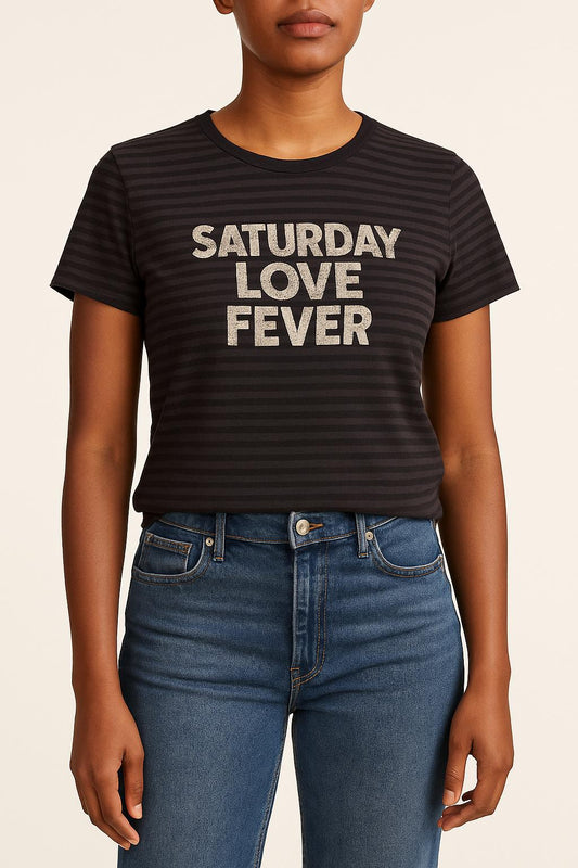 Tee-shirt Rayé Vert et Noir - Taille S/36