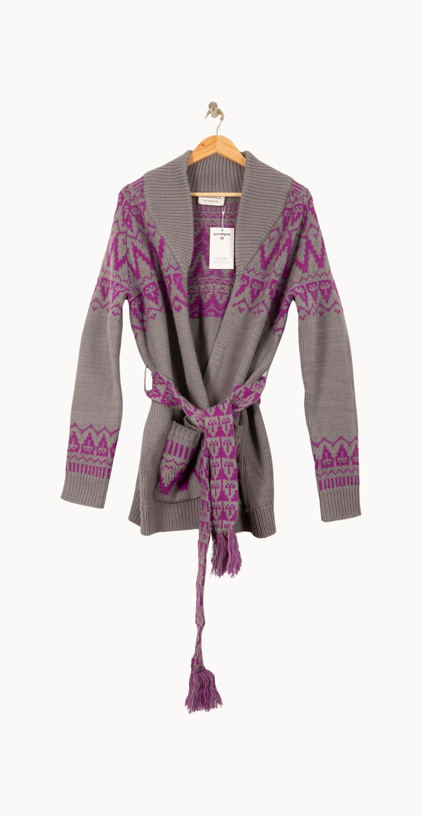 Cardigan Gris et Violet - Taille S/36