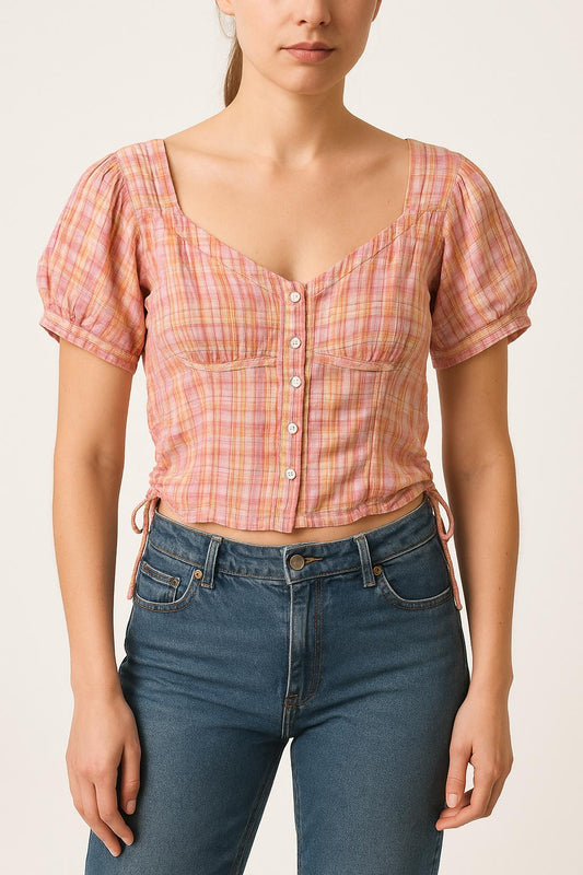 Blouse Rose et Orange - Taille S/36