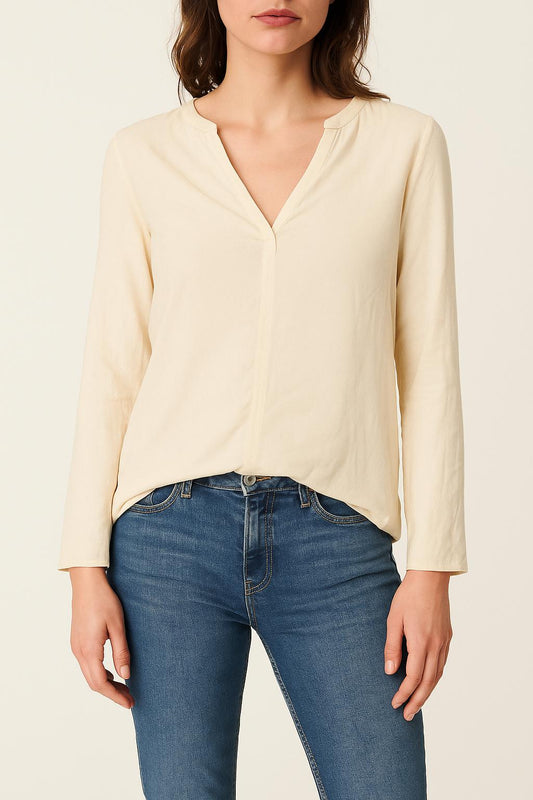 T-shirt Manches Longues Beige - Taille S/36