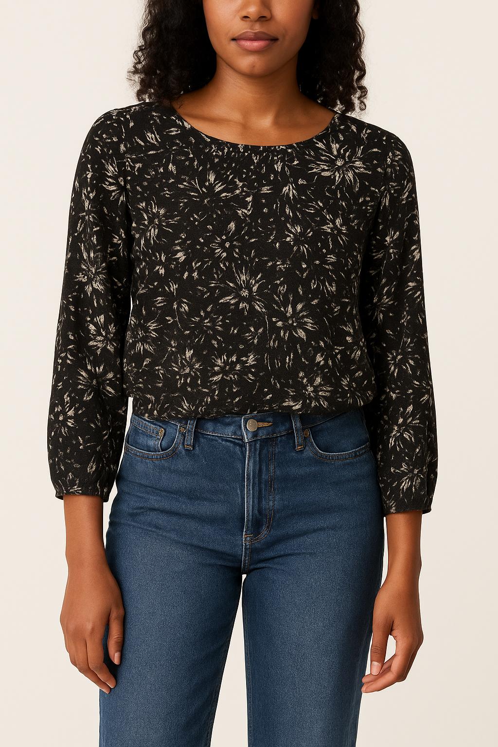 Blouse Noire et Blanche - Taille S/36