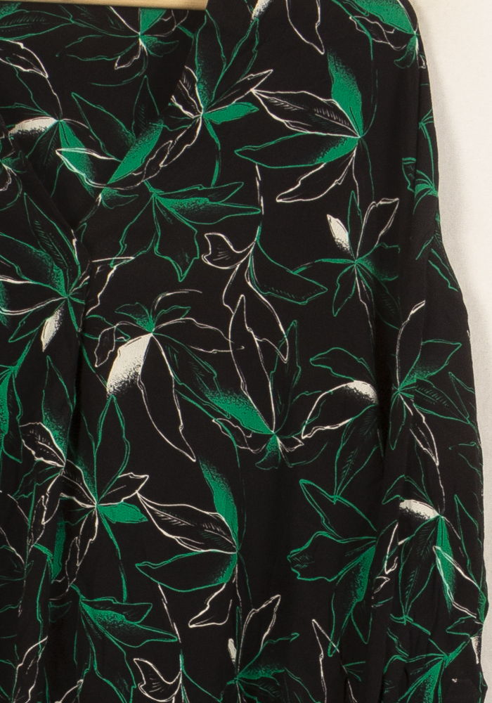 Blouse Noire et Verte - Taille S/36