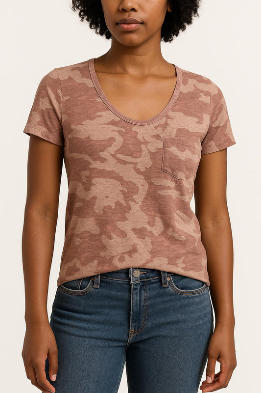 Tee-shirt Rose et Beige - Taille XS/34