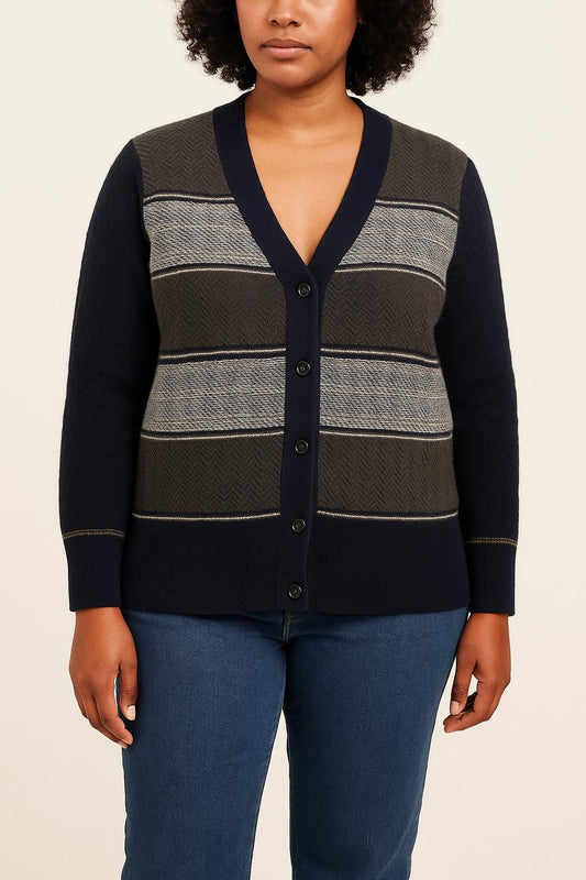 Cardigan Bleu et Gris - Taille L/40