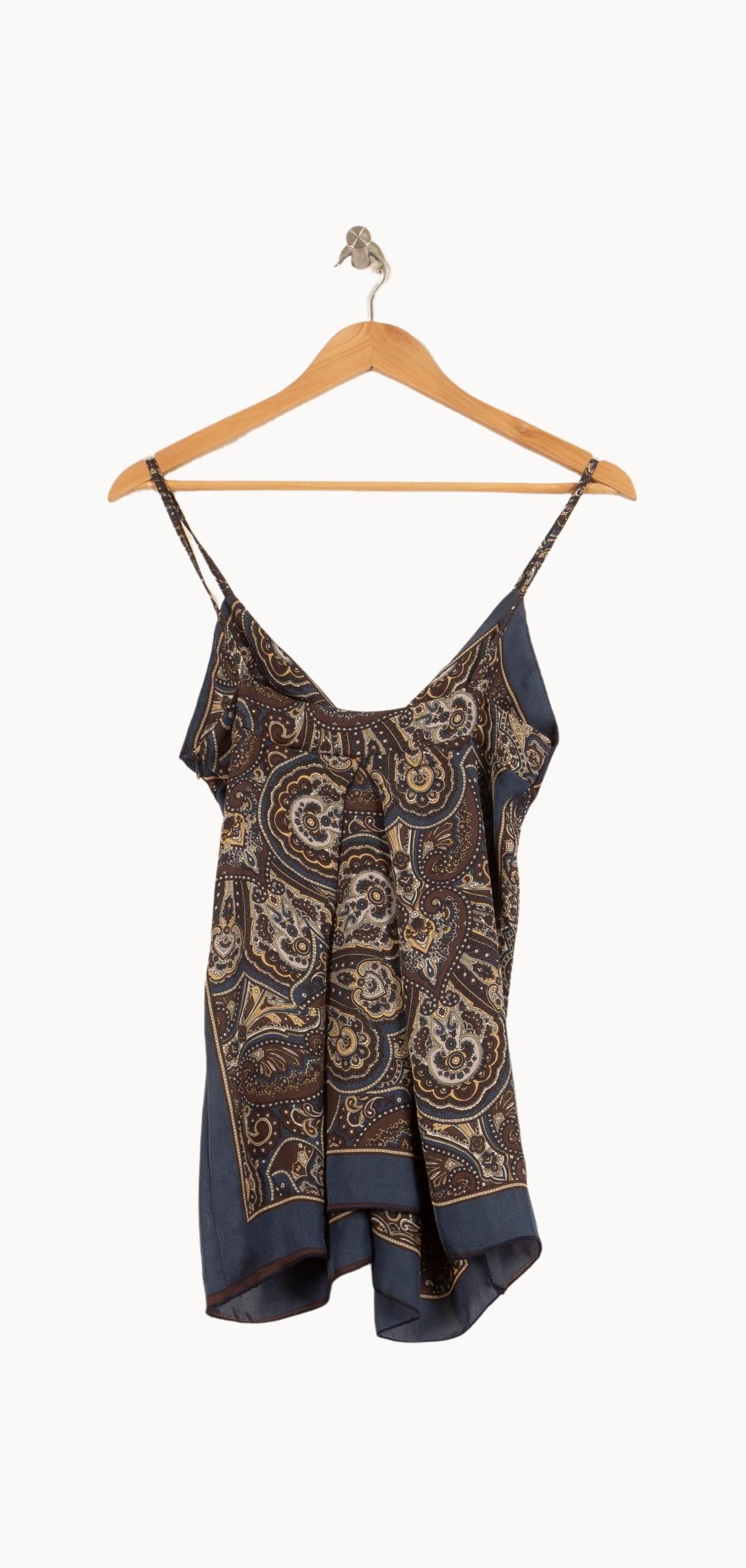 Top Bleu et Marron - Taille S/36