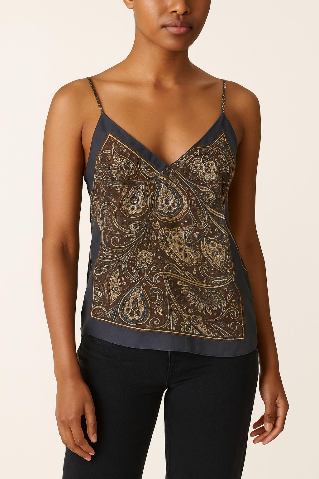 Top Bleu et Marron - Taille S/36