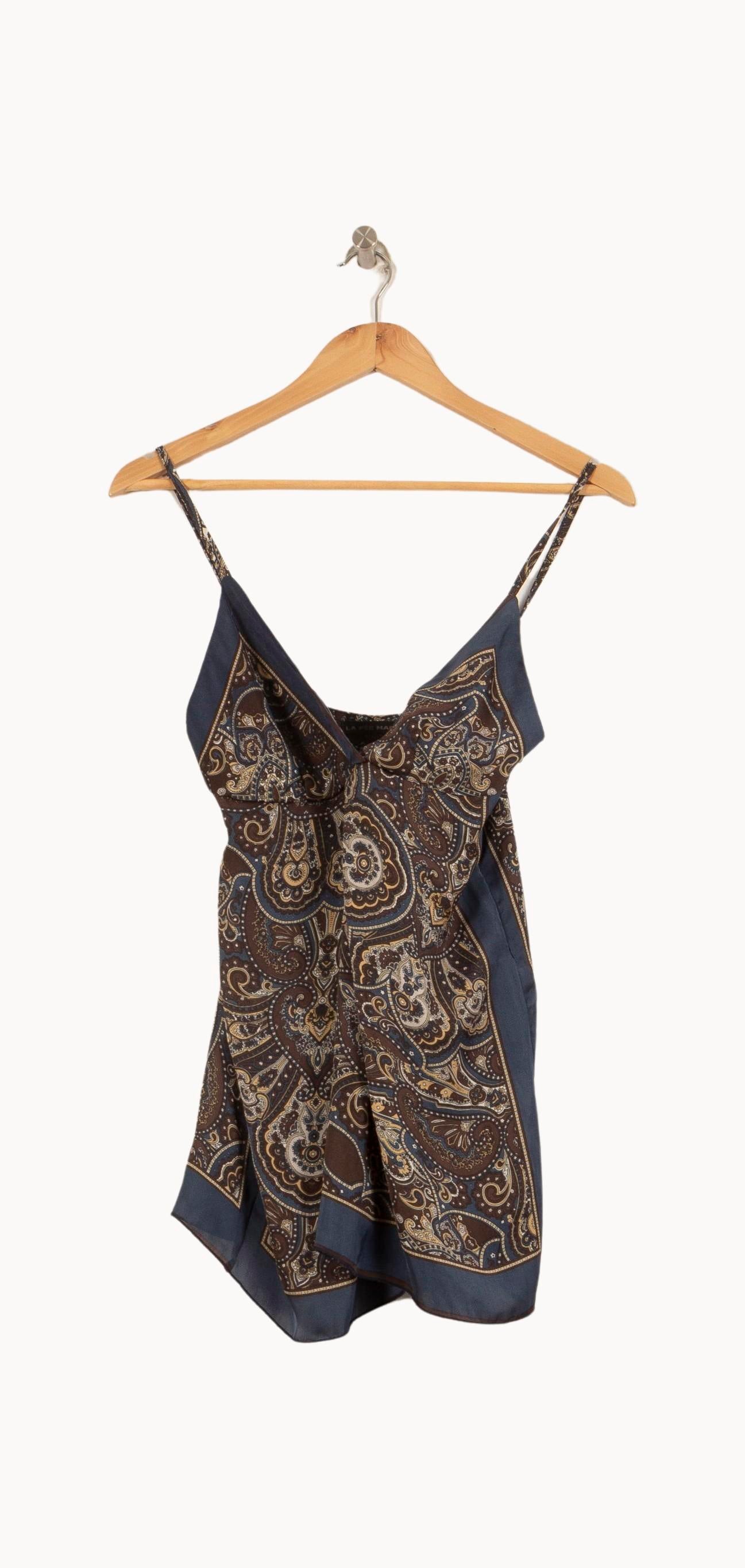 Top Bleu et Marron - Taille S/36