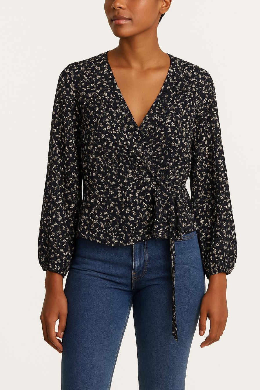 Blouse Noire et Blanche - Taille XS/34