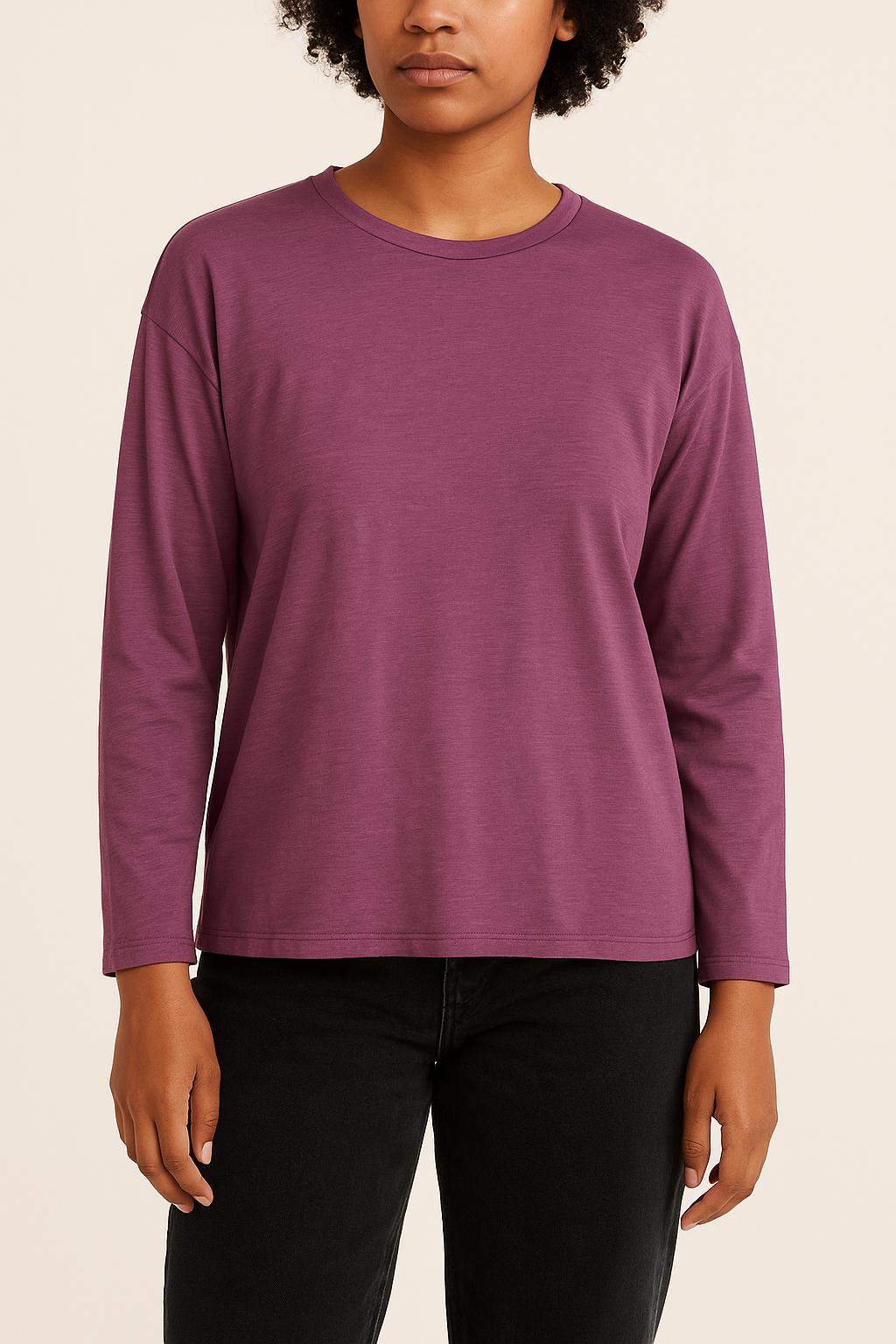 Tee-shirt à Manches Longues Violet - Taille L/40