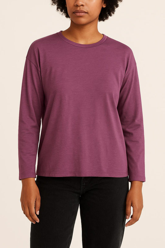 Tee-shirt à Manches Longues Violet - Taille L/40