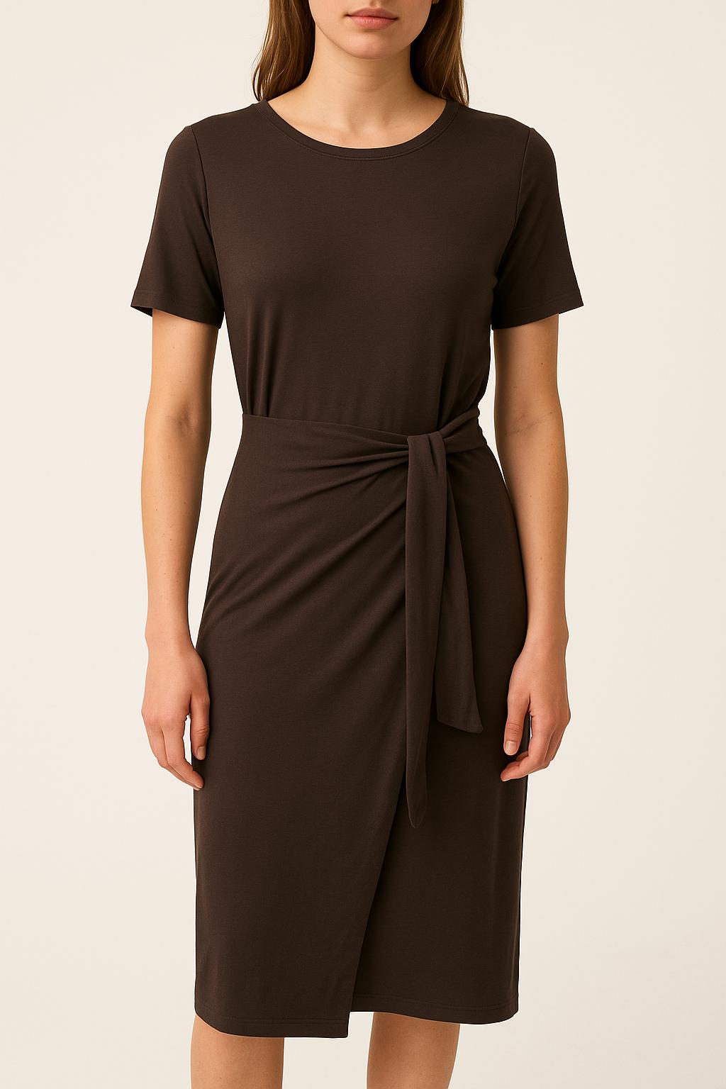 Robe Ceinturée Marron - Taille XS/34