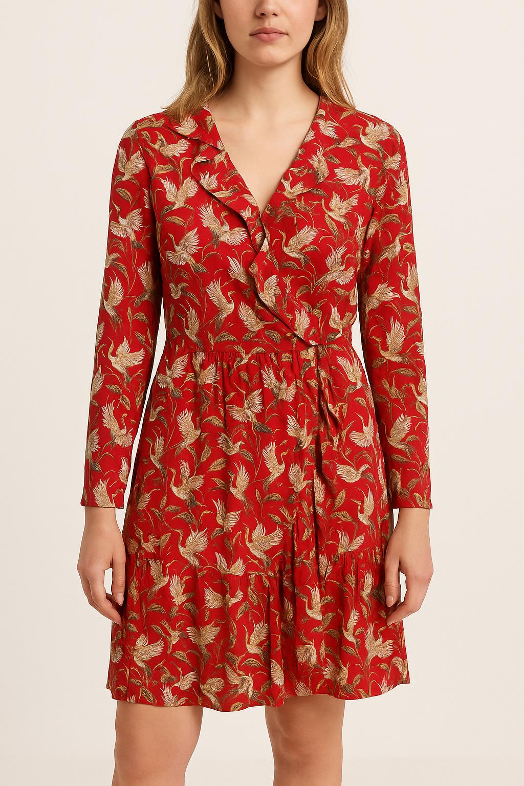 Robe Portefeuille Rouge et Rose - Taille XS/34