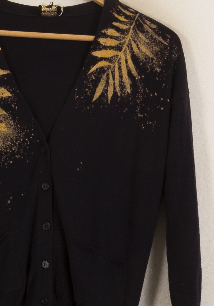 Cardigan Bleu et Doré - Taille S/36
