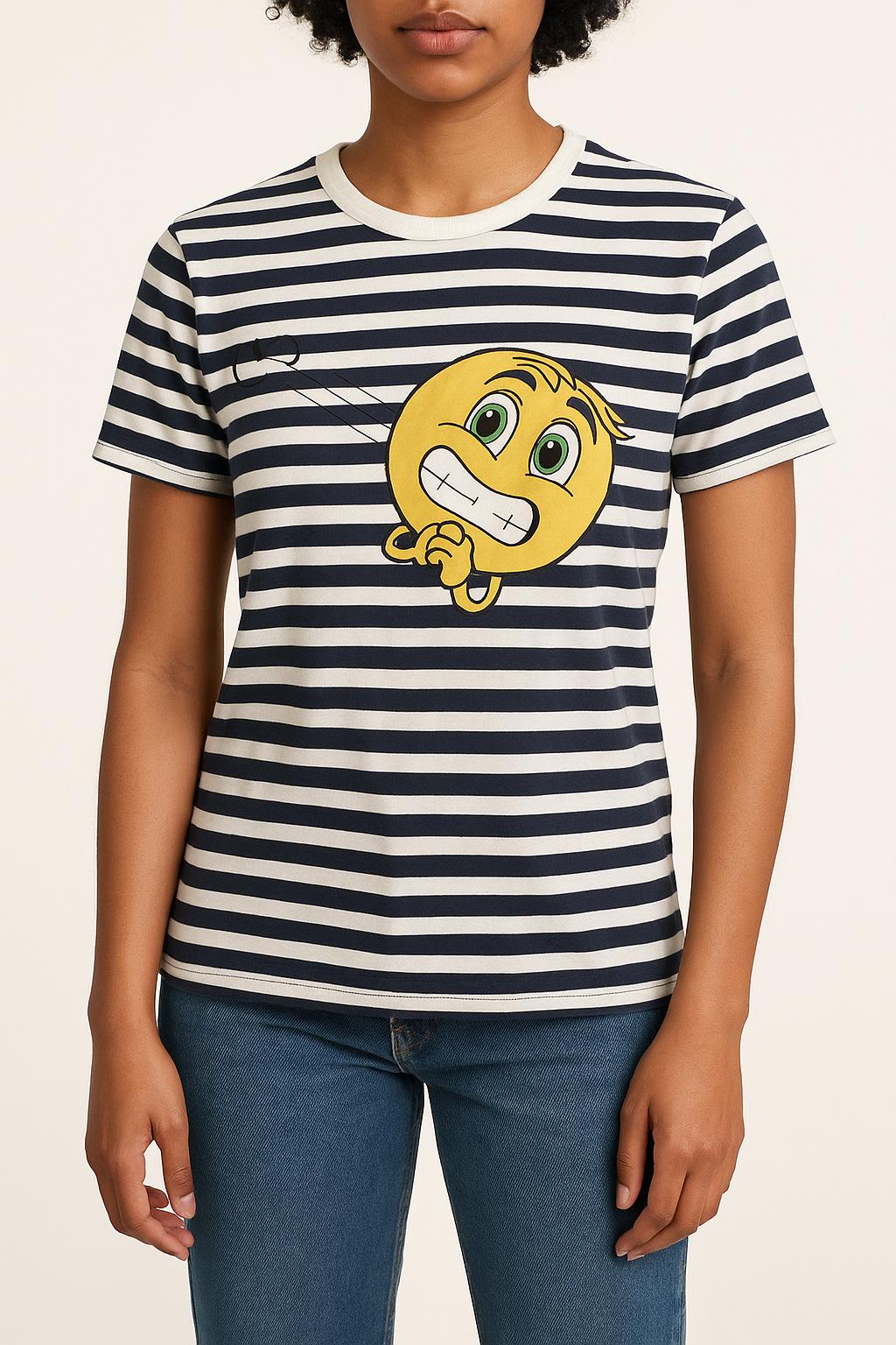 Tee-shirt Rayé Bleu Marine et Blanc - Taille S/36