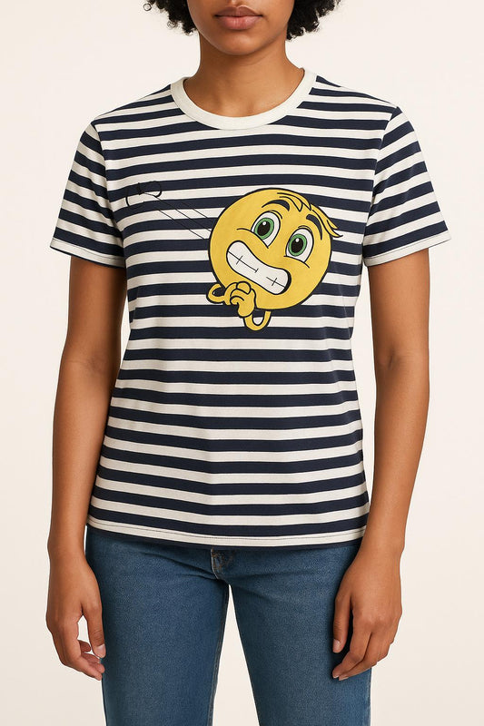 Tee-shirt Rayé Bleu Marine et Blanc - Taille S/36