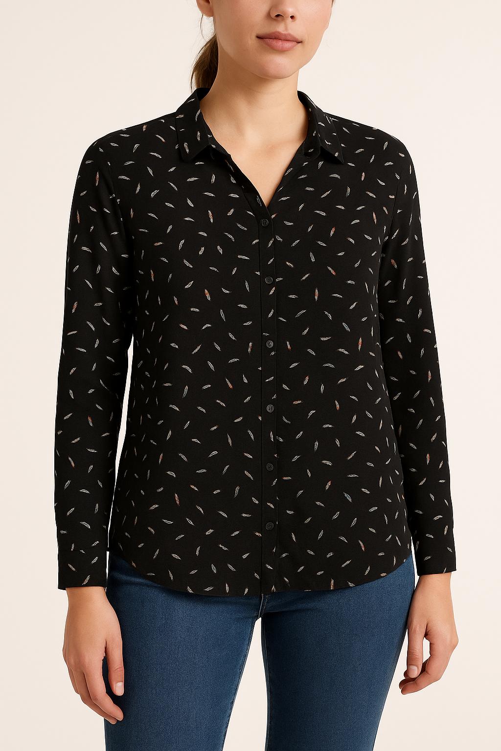 Chemise Noire à Motifs - Taille L/40