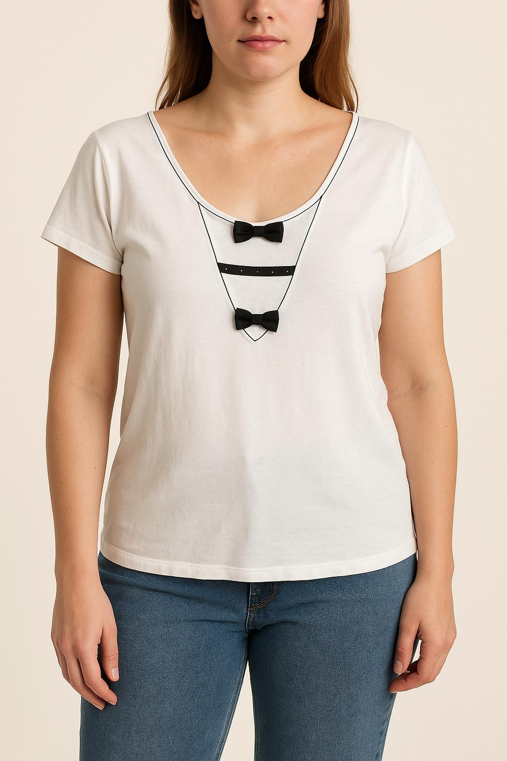 T-shirt Blanc et Noir - Taille L/40
