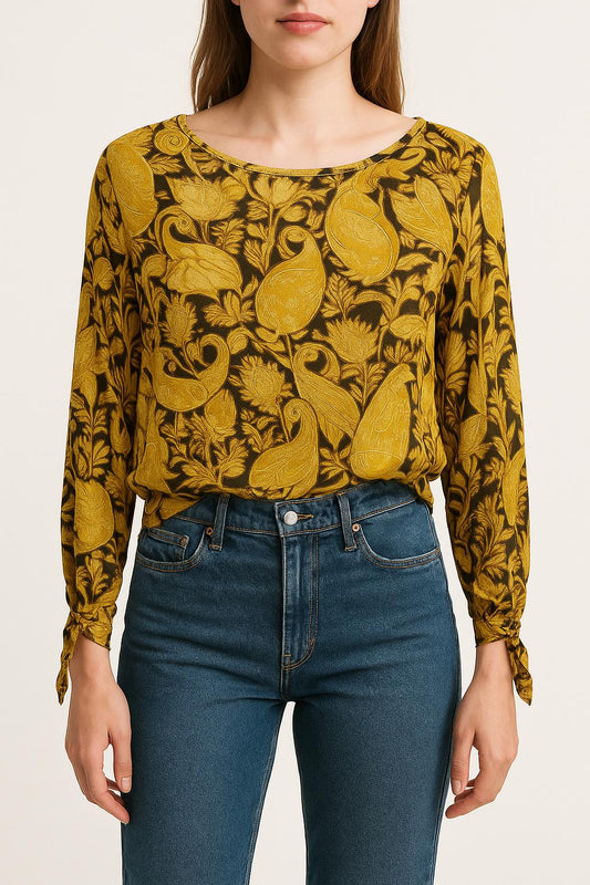 Blouse Jaune et Noire - Taille S/36