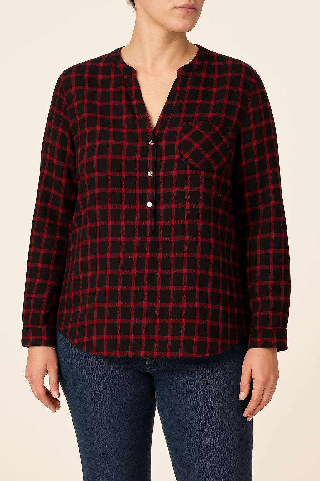 Chemise À Carreaux Bordeaux et Noire - Taille XL/42