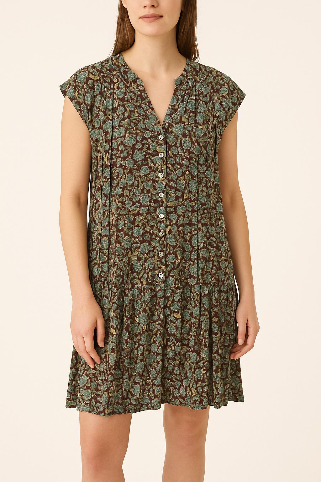 Blouse Verte et Marron - Taille S/36