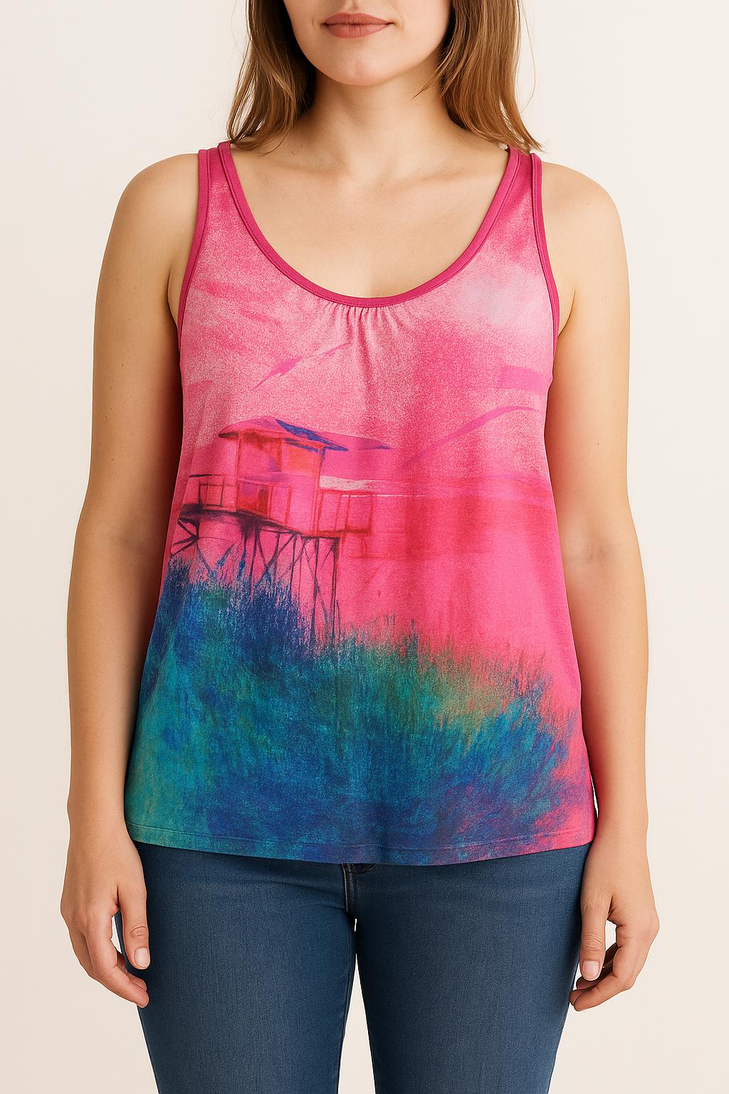 Débardeur Rose et Bleu - Taille L/40