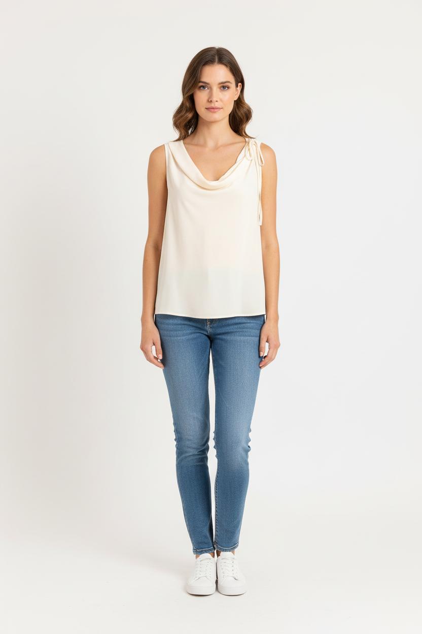 Top Sans Manches Beige - Taille M/38