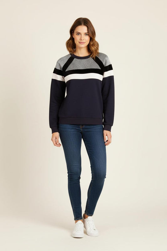 Sweat Noir et Argenté - Taille M/38