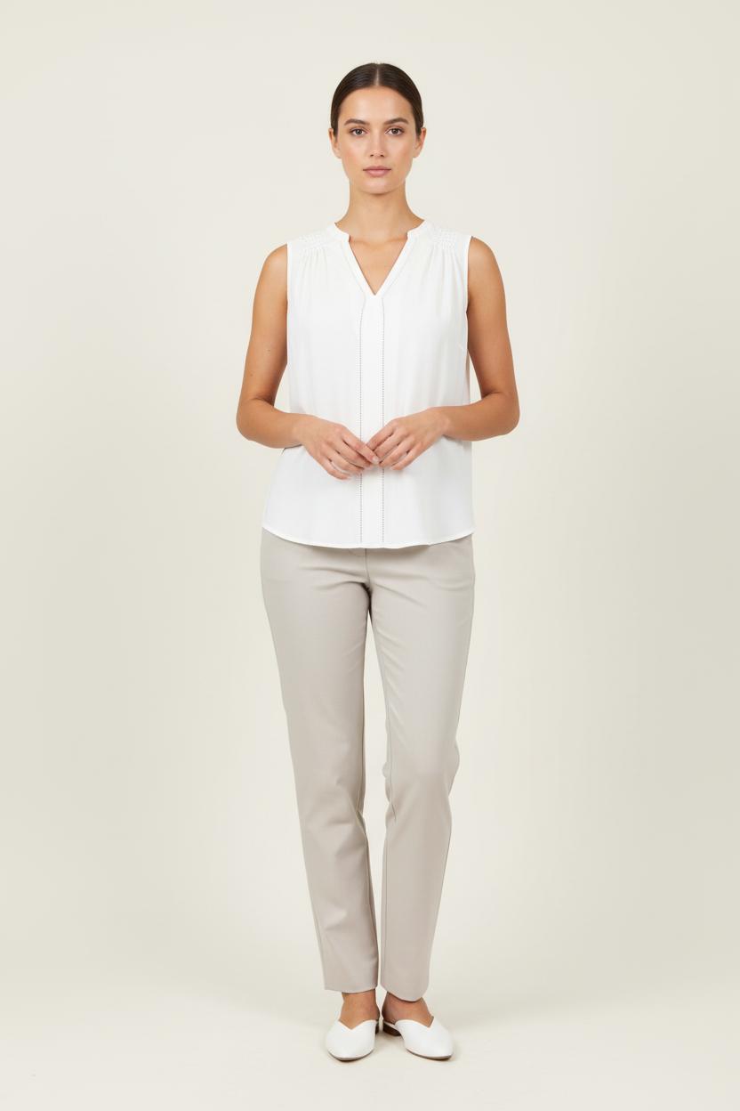 Blouse Sans Manches Blanche - Taille M/38