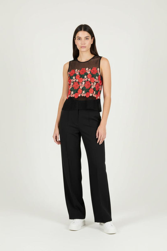 Top Noir et Rouge - Taille M/38