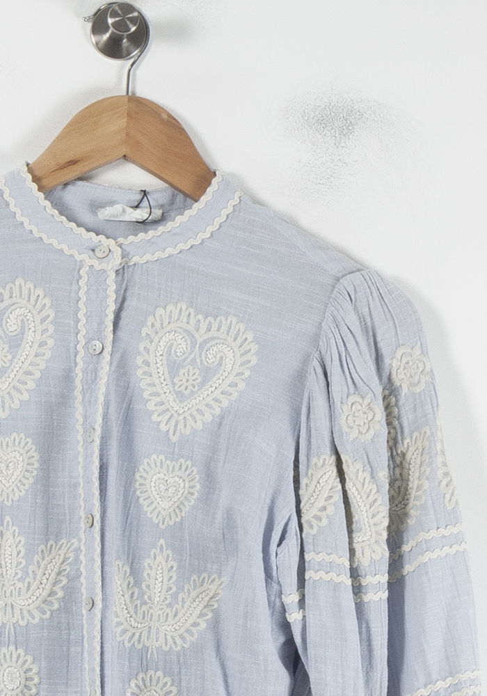 Blouse Bleue et Blanche - Taille S/36