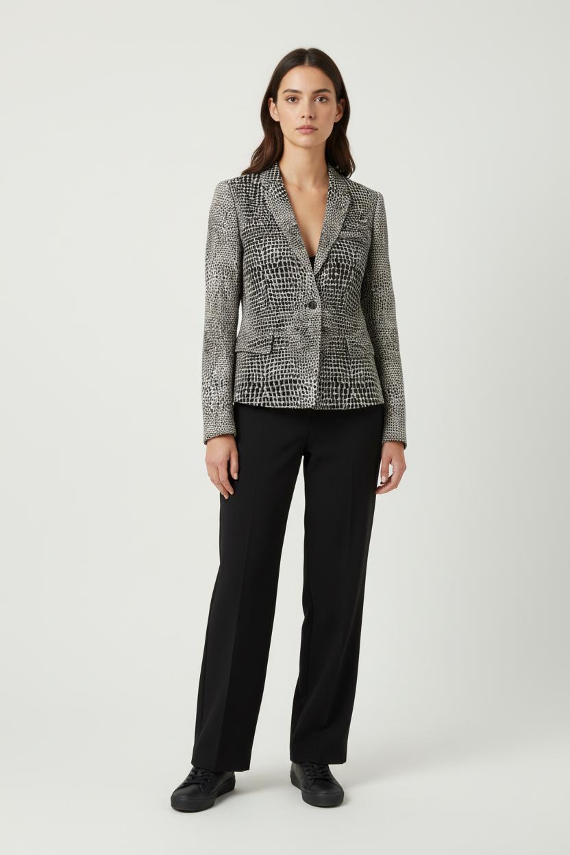 Veste De Tailleur Noire Et Blanche - Taille M/38