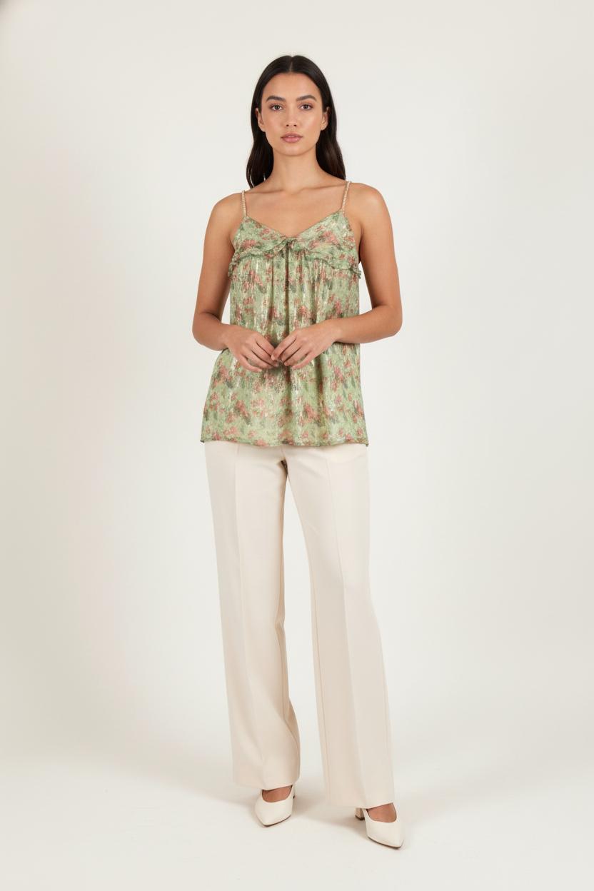 Top Vert et Rose - Taille S/36