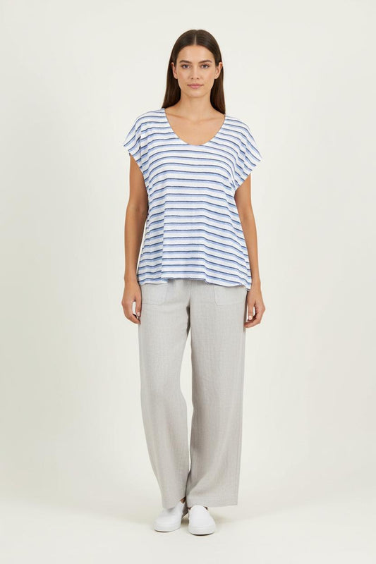 Tee-shirt Blanc et Bleu - Taille L/40