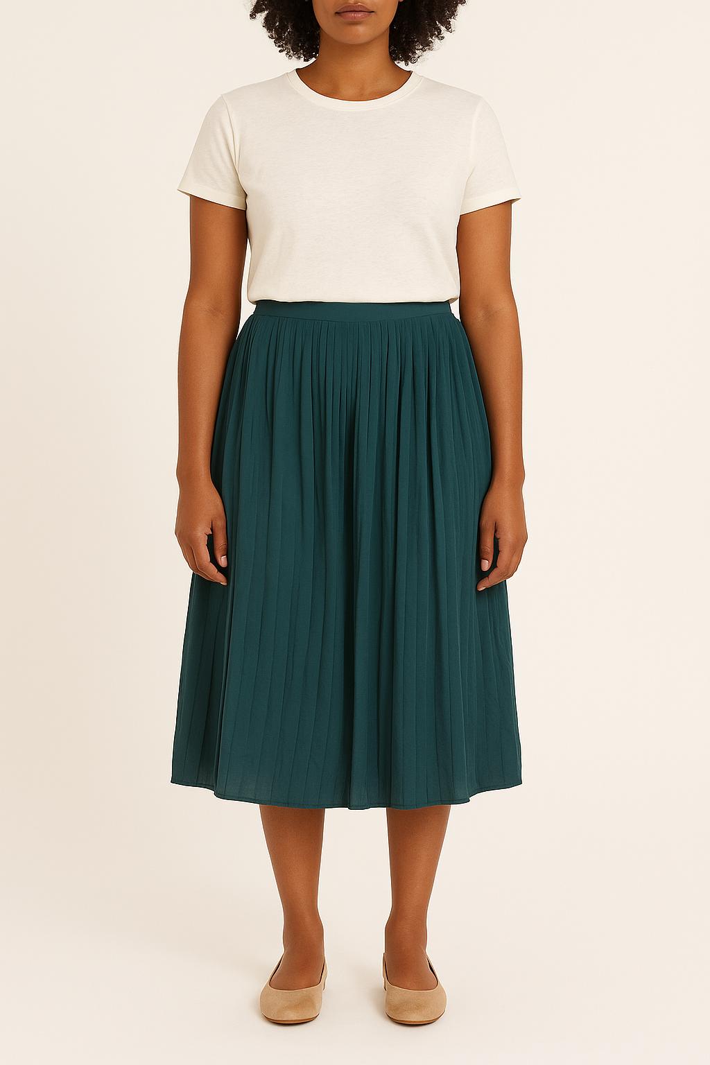 Jupe Plissée Verte - Taille L/40