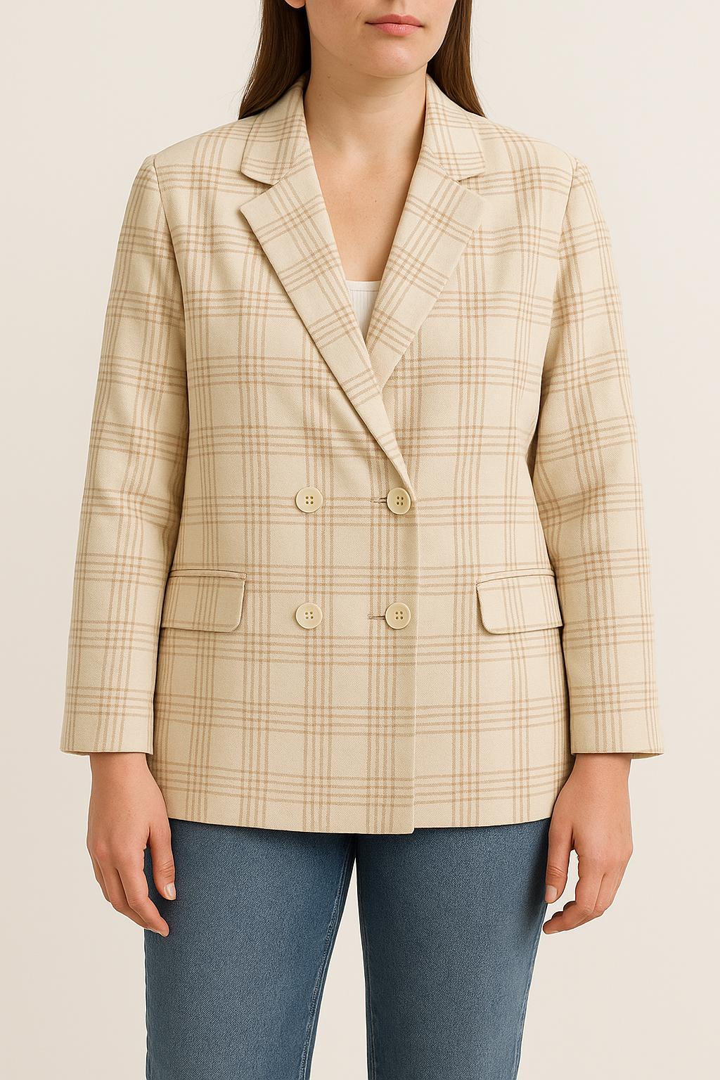 Veste Beige à Carreaux - Taille XL/42