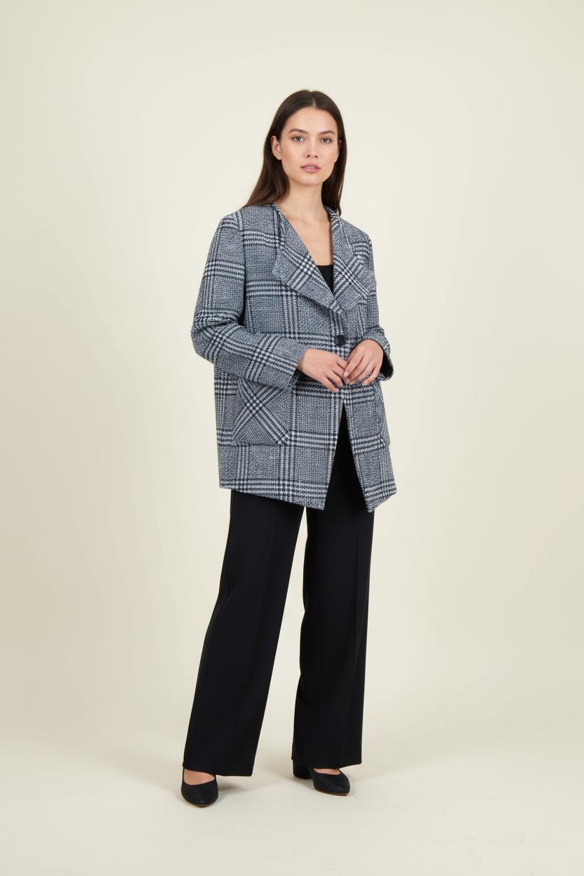 Veste à Carreaux Bleu et Blanc - Taille XL/42