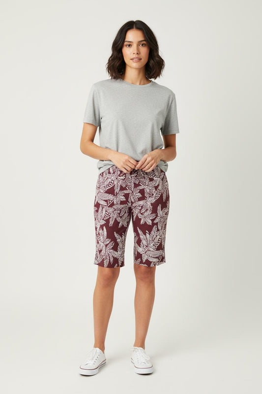 Bermuda Bordeaux et Blanc - Taille M/38