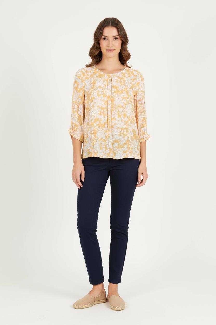 Blouse Jaune et Blanche - Taille XS/34