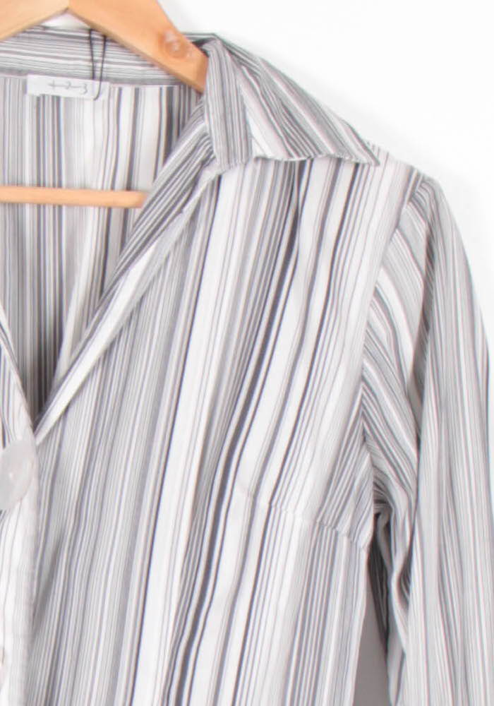 Chemise Rayée Blanche et Grise - Taille S/36