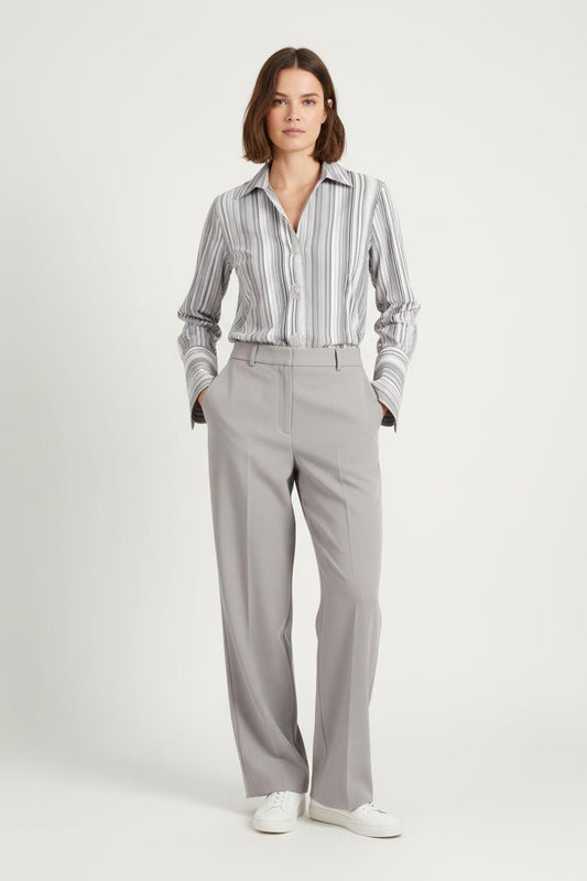 Chemise Rayée Blanche et Grise - Taille S/36