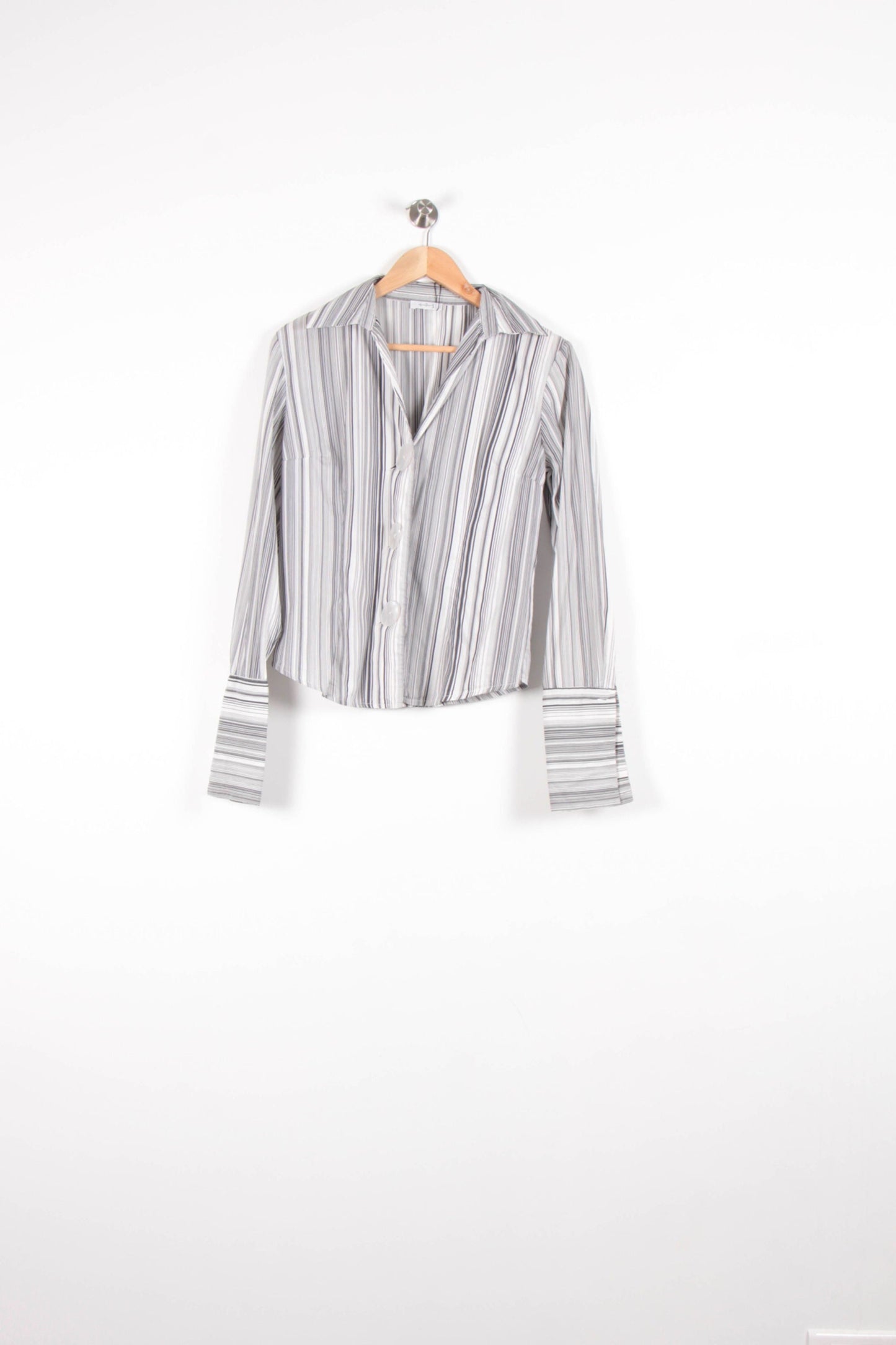 Chemise Rayée Blanche et Grise - Taille S/36